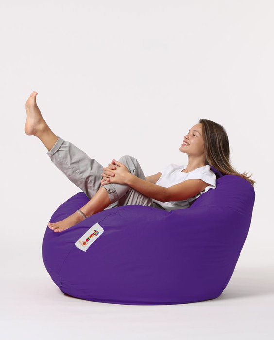 Atelier Del Sofa Premium XXL Puf de Jardín Morado Impermeable Comodidad y Relajación 115 cm
